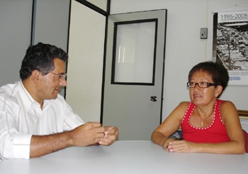 Vereador Chocolate em reunião com a presidente do Sindicato dos Bancários de Campinas e região